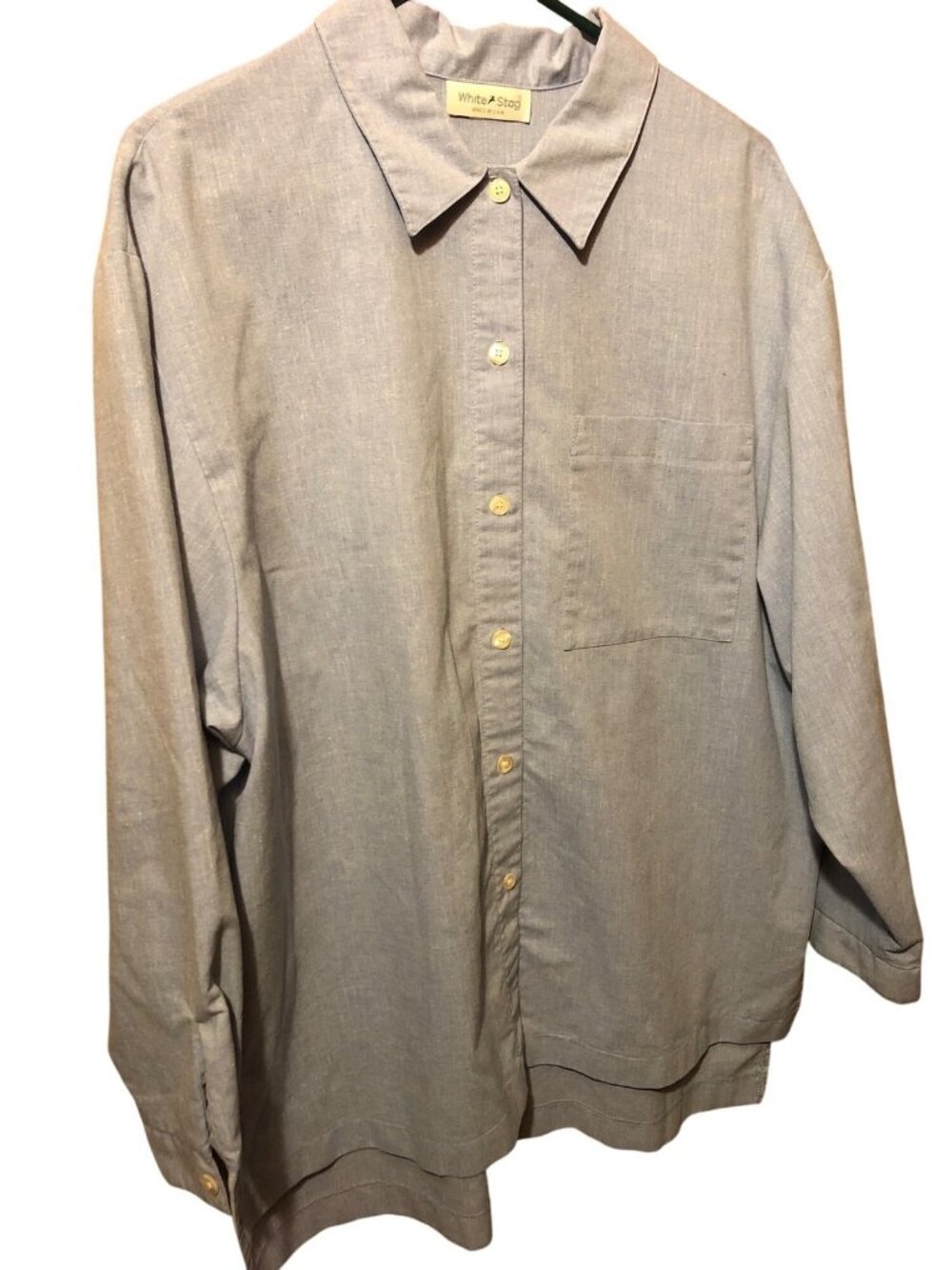 Vintage White Stag Made in USA Oversize Blue Collard Shirt Sz 14